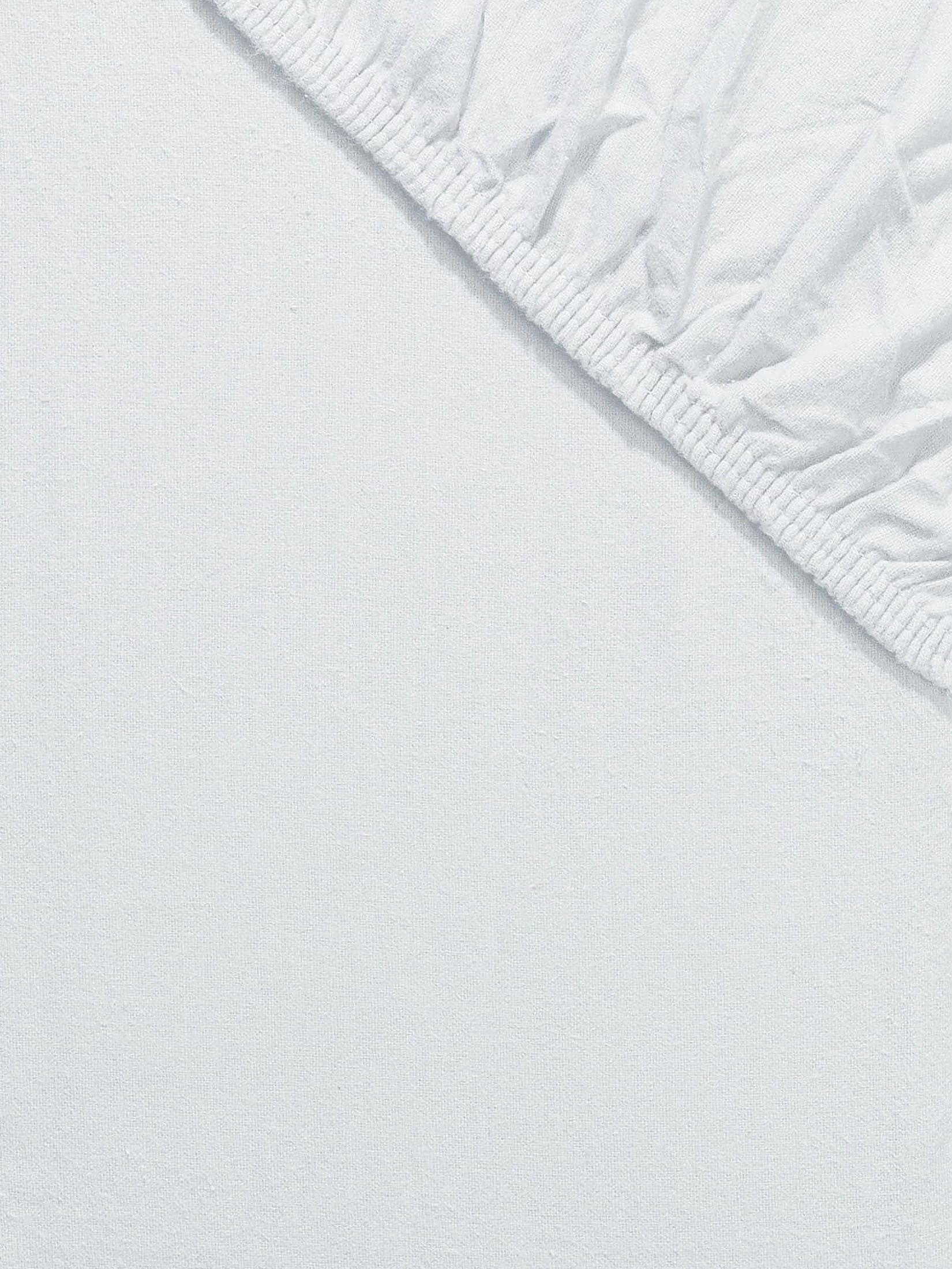 Flanell-Spannbetttuch, Weiss – Bild 3