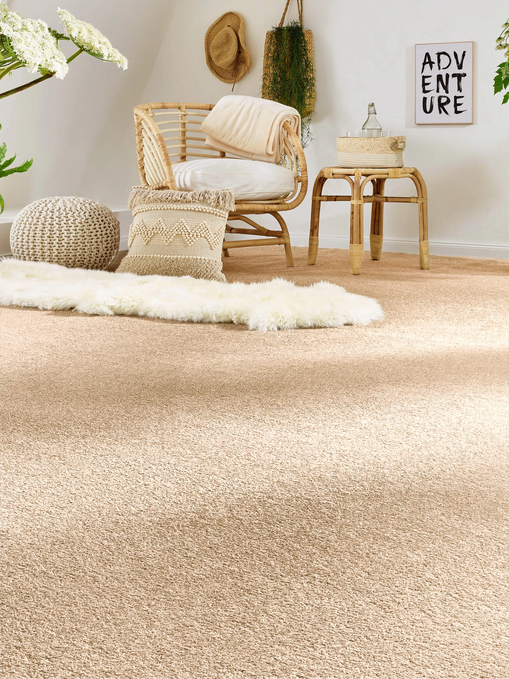 Velours-Teppichboden, Ivory 72