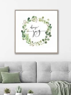 Leinwand-Druck-gerahmt, Weiss/Grün