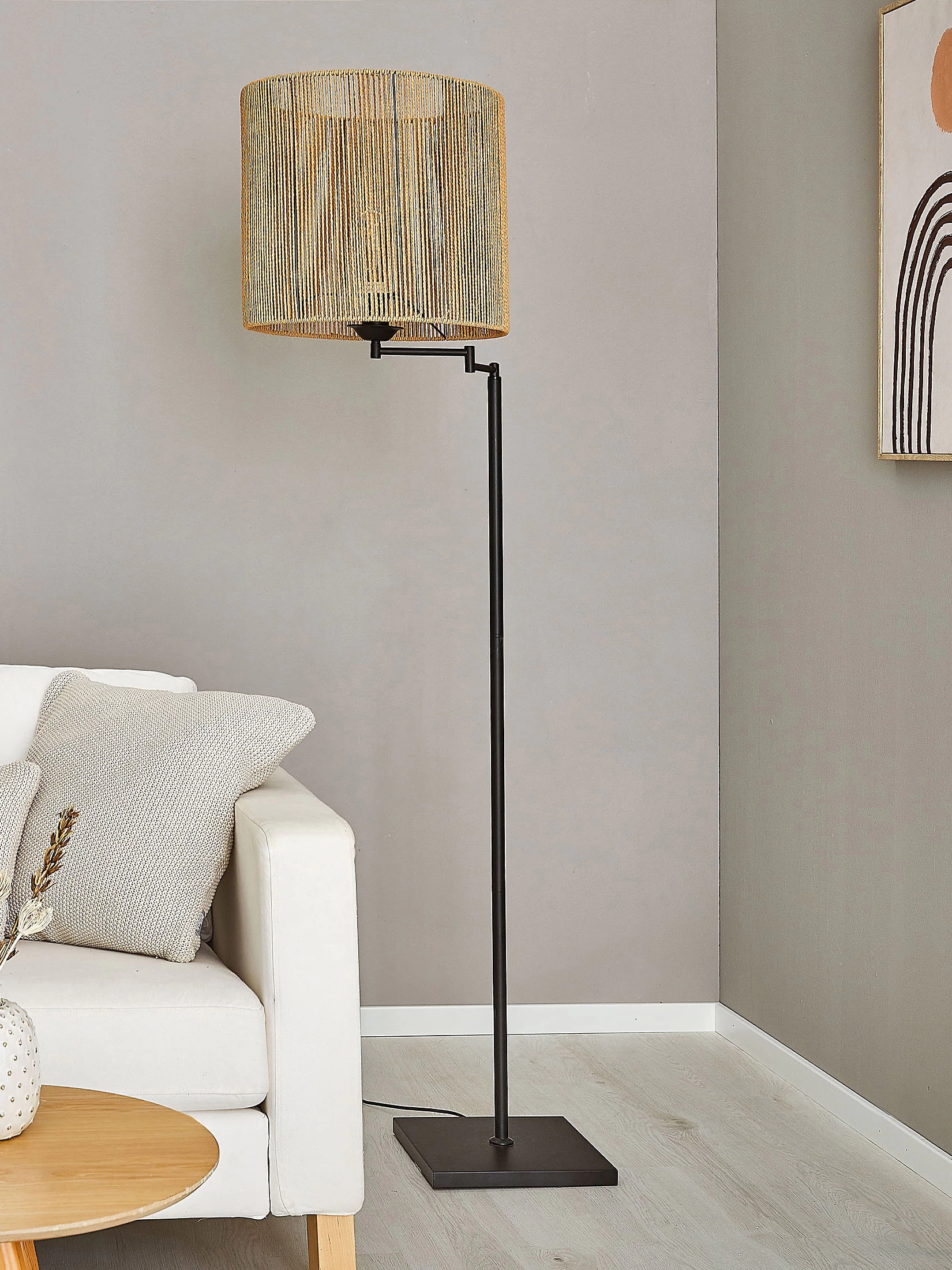 Standleuchte, Dunkelbeige