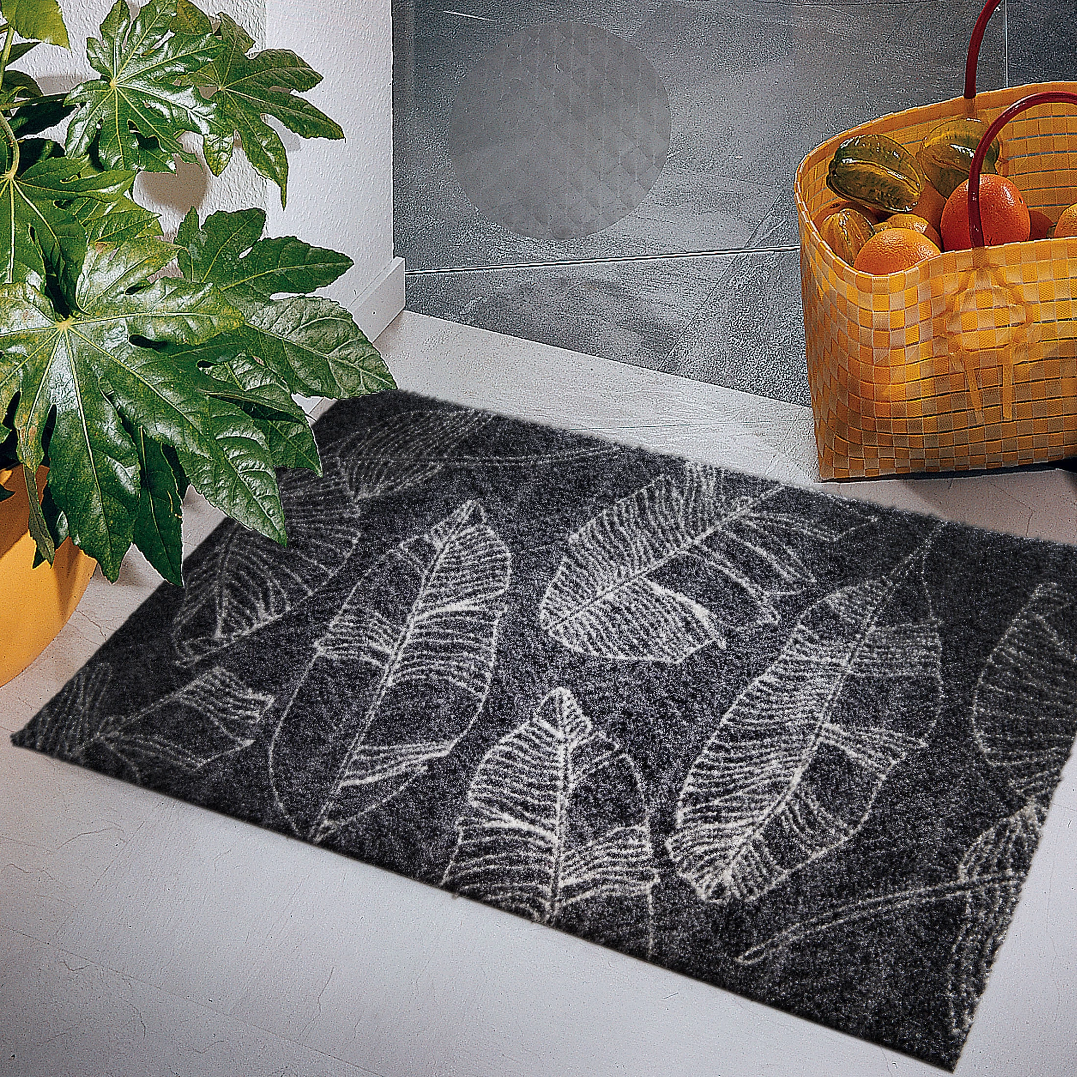 Fußmatte, Leaves Line Anthrazit