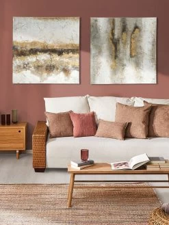 Leinwand-handgemalt, Graubeige