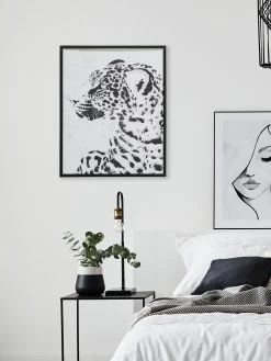 Leinwand-Druck-gerahmt, Schwarz/Weiss