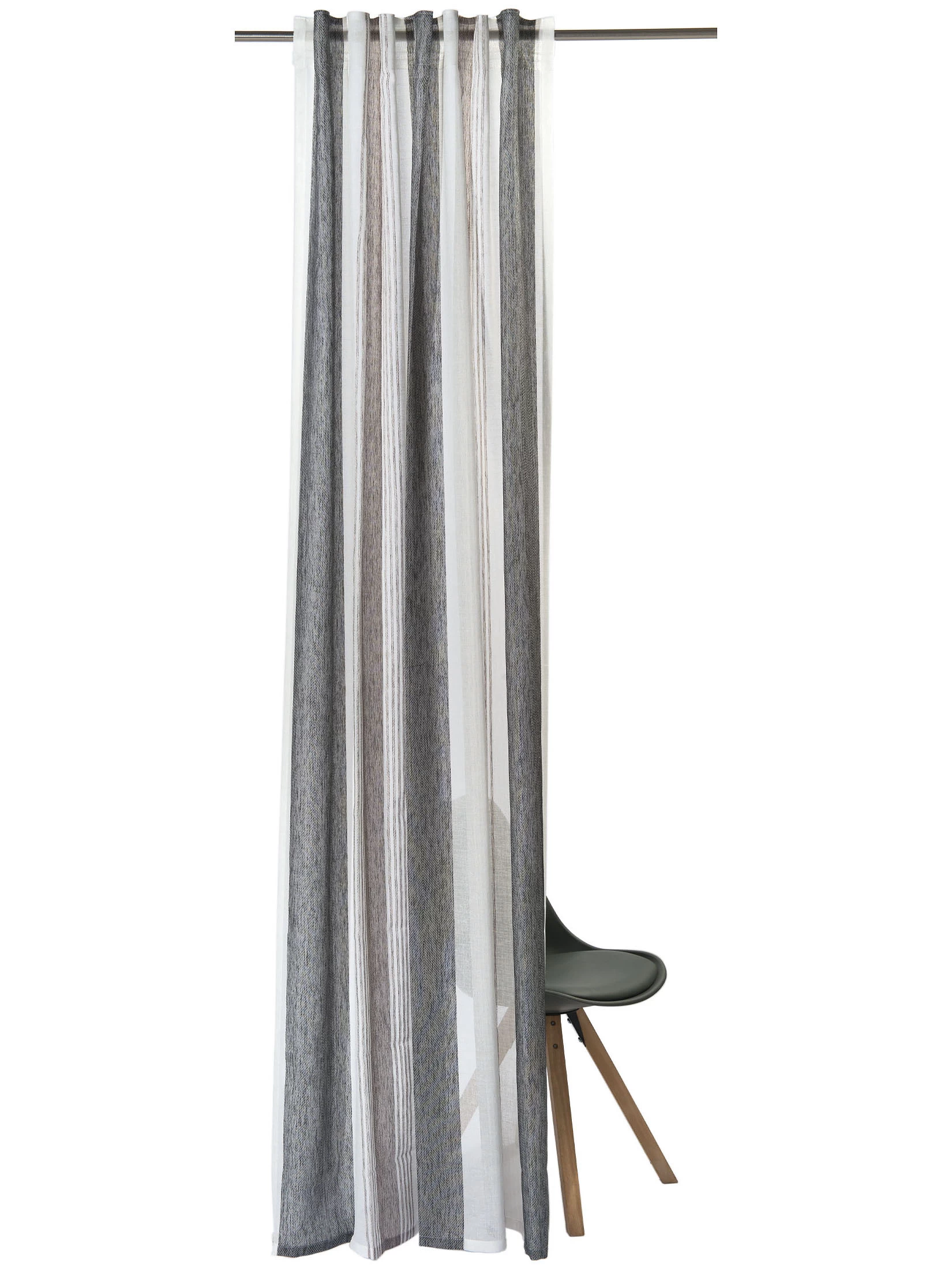 Vorhang Mit Gardinenband, Anthrazit – Bild 3