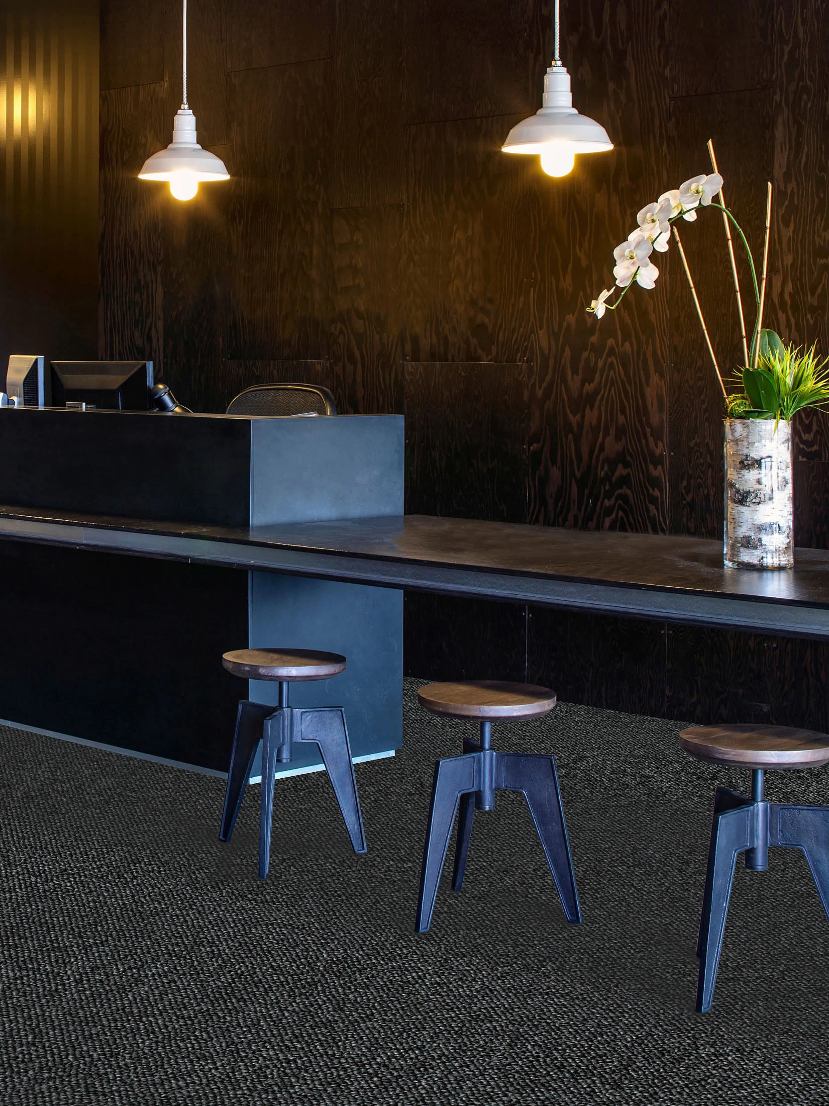 Schlingen-Teppichboden, Dunkelgrau