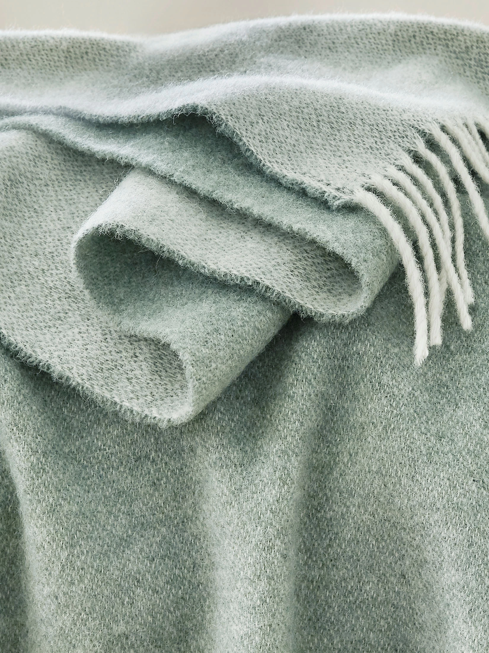 Wolldecke, Offwhite/Mint – Bild 3