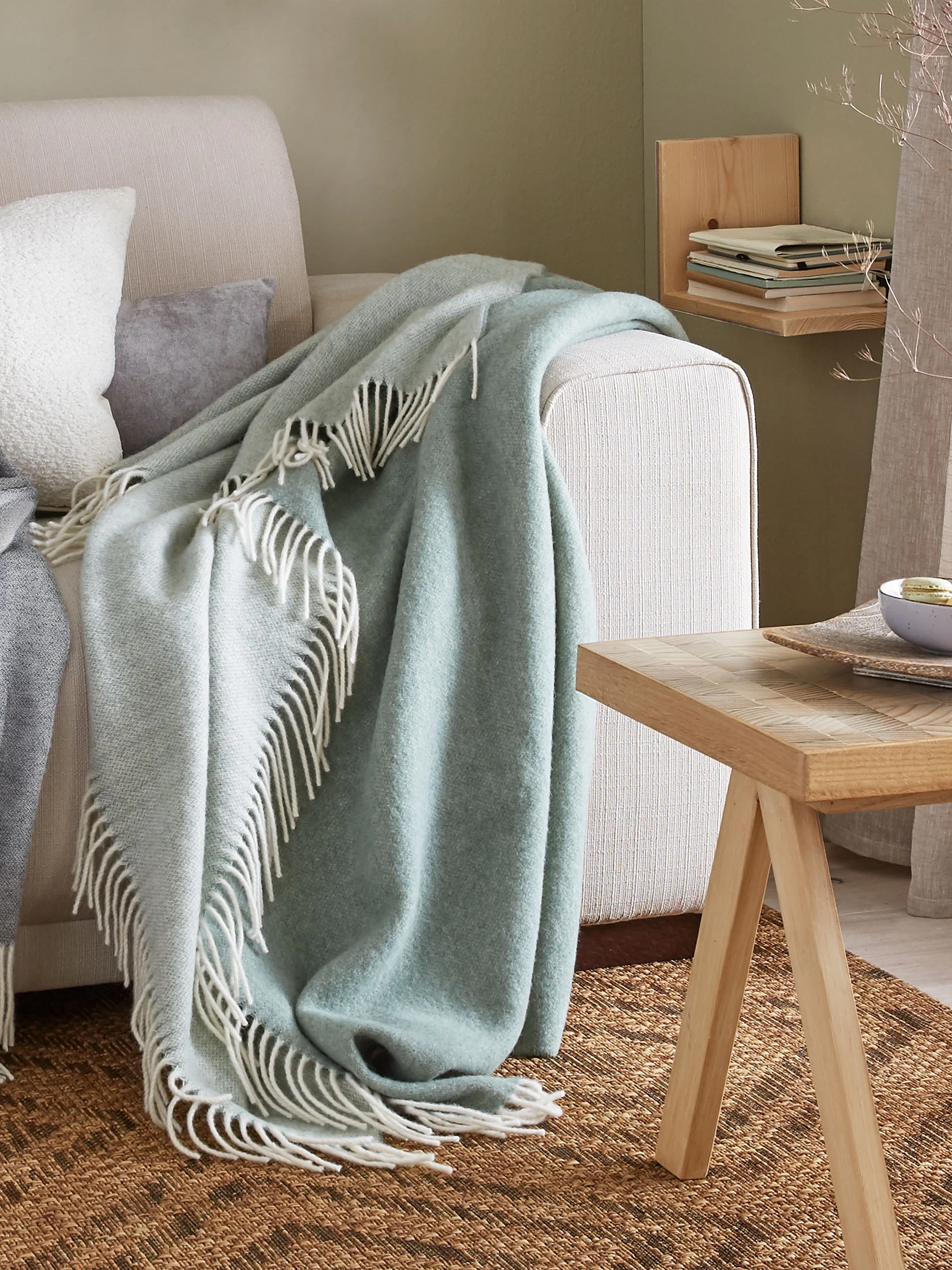 Wolldecke, Offwhite/Mint