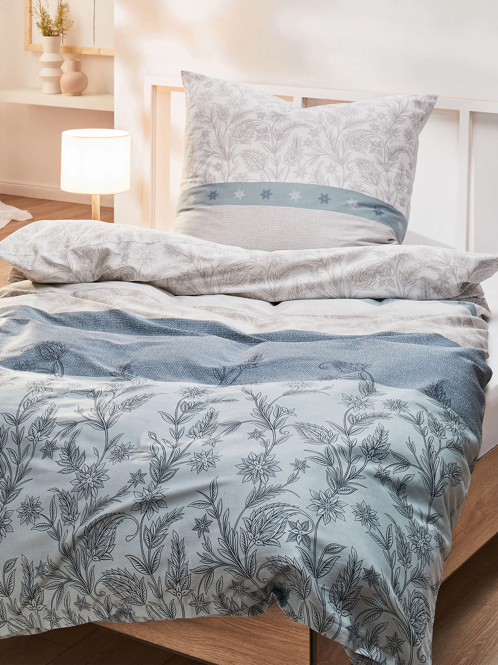 Satin-Bettwäsche, Blaugrün