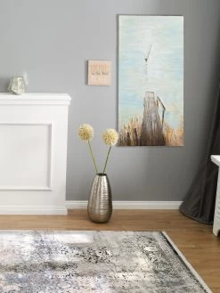 Leinwand-handgemalt, Hellgraublau